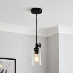 Dunelm Bates 1 Light Ceiling Fitting Industrial