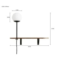 Elements Visby Shelf Wall Light Walnut -Home Lighting 30768647 alt07