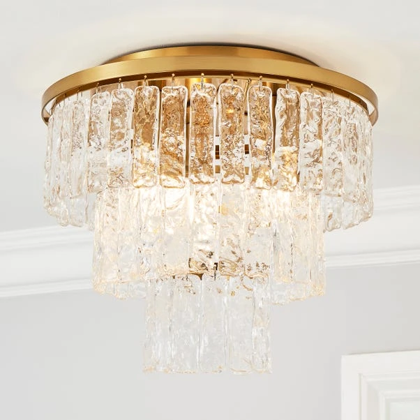 Dunelm Mankai Textured Glass Flush Ceiling Fitting 1 Dunelm Mankai Textured Glass Flush Ceiling Fitting