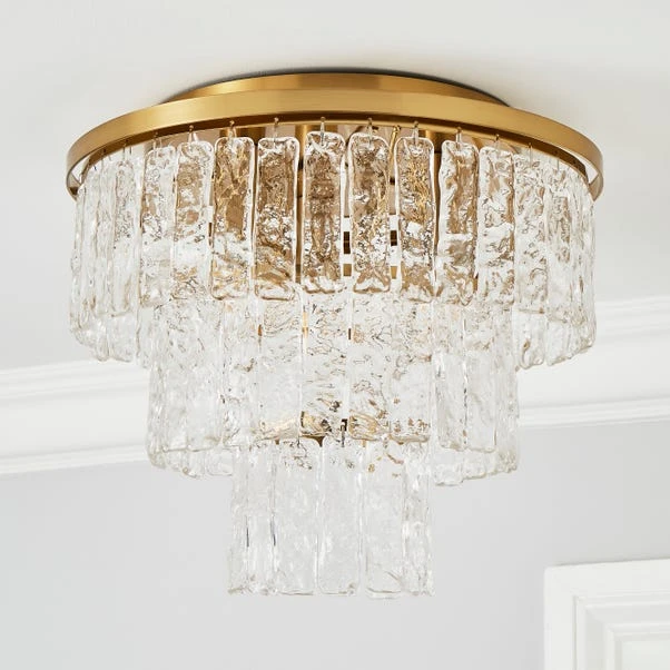 Dunelm Mankai Textured Glass Flush Ceiling Fitting 2 Dunelm Mankai Textured Glass Flush Ceiling Fitting - Image 2