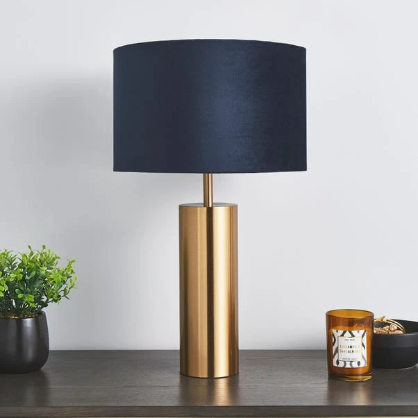 Dunelm Nesa Brushed Gold And Navy Touch Table Lamp 2 Dunelm Nesa Brushed Gold And Navy Touch Table Lamp - Image 2