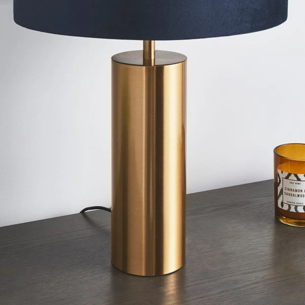 Dunelm Nesa Brushed Gold And Navy Touch Table Lamp 3 Dunelm Nesa Brushed Gold And Navy Touch Table Lamp - Image 3