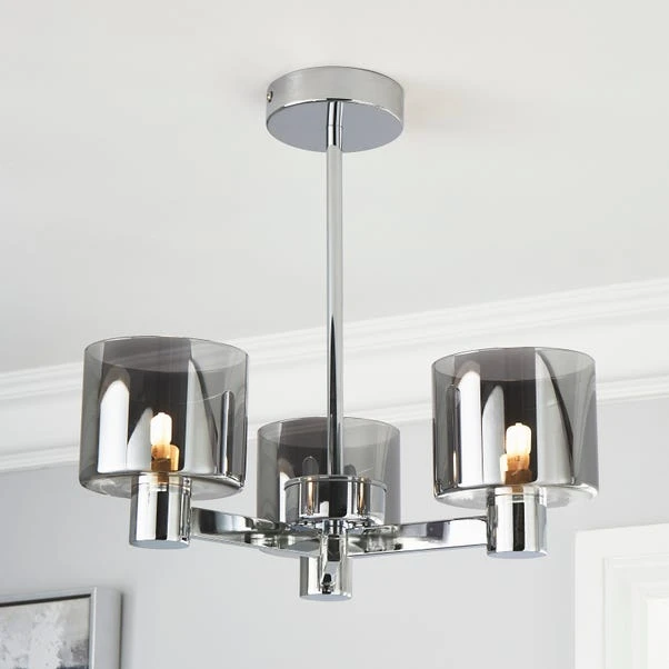 Dunelm Erin Ceiling 3 Light Smoked Ceiling Fitting 1 Dunelm Erin Ceiling 3 Light Smoked Ceiling Fitting