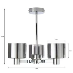Dunelm Erin Ceiling 3 Light Smoked Ceiling Fitting 11 Dunelm Erin Ceiling 3 Light Smoked Ceiling Fitting -Home Lighting 30770082 alt07