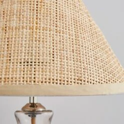 Dunelm Wescott Glass & Cane Table Lamp -Home Lighting 30771946 alt02