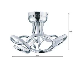 Dunelm Cortez 5 Light Integrated LED Swirl Semi-Flush Ceiling Fitting -Home Lighting 30781655 alt05