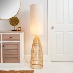 Dunelm Cortado Natural Wicker Floor Lamp