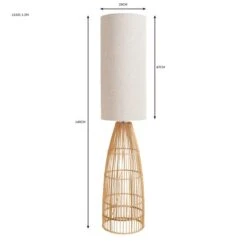 Dunelm Cortado Natural Wicker Floor Lamp -Home Lighting 30781660 alt06
