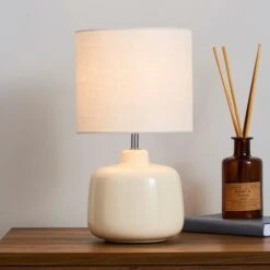 Dunelm Oslo Cream Ceramic Table Lamp