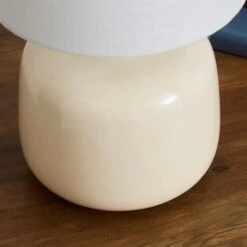 Dunelm Oslo Cream Ceramic Table Lamp -Home Lighting 30783573 alt02