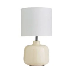 Dunelm Oslo Cream Ceramic Table Lamp -Home Lighting 30783573 alt04
