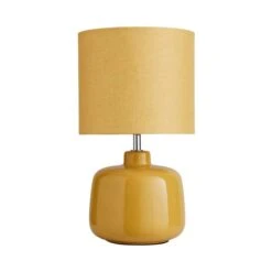 Dunelm Oslo Ochre Ceramic Table Lamp -Home Lighting 30783574 alt04