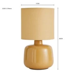 Dunelm Oslo Ochre Ceramic Table Lamp -Home Lighting 30783574 alt05