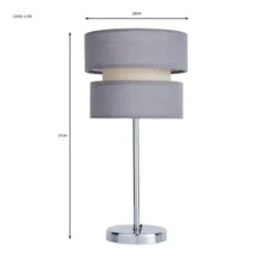 Dunelm Frea Grey Table Lamp -Home Lighting 30786016 alt05