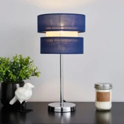Dunelm Frea Navy Table Lamp