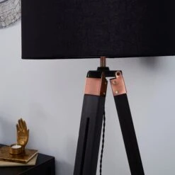 Dunelm Trio Tripod Black And Copper Floor Lamp 9 Dunelm Trio Tripod Black And Copper Floor Lamp -Home Lighting 30787667 alt03