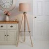 Dunelm Trio Tripod Light Wood Floor Lamp