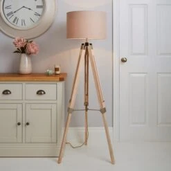 Dunelm Trio Tripod Light Wood Floor Lamp