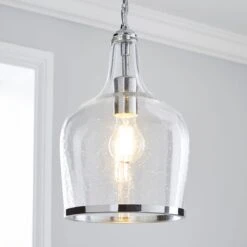 Dunelm Lenny Glass Pendant Ceiling Fitting