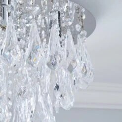 Dunelm Valencia 5 Light Jewel Chrome Flush Ceiling Fitting -Home Lighting 30788353 alt02