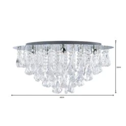 Dunelm Valencia 5 Light Jewel Chrome Flush Ceiling Fitting -Home Lighting 30788353 alt06