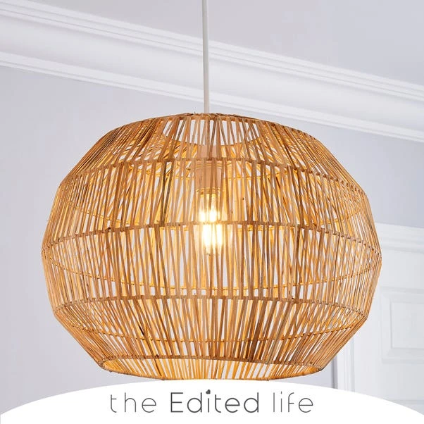 The Edited Life Wicker Woven Easy Fit Pendant Natural 1 The Edited Life Wicker Woven Easy Fit Pendant Natural