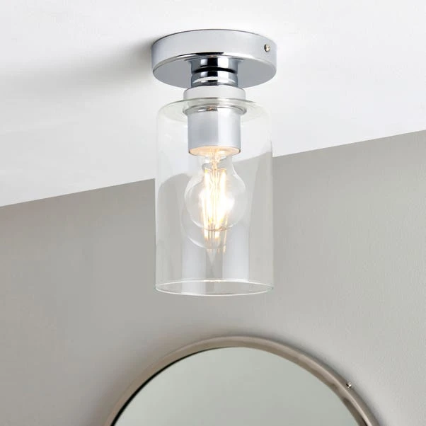 Dunelm Fryer Chrome Bathroom 1 Light Flush Ceiling Fitting 1 Dunelm Fryer Chrome Bathroom 1 Light Flush Ceiling Fitting