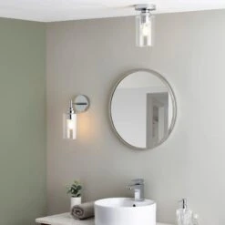 Dunelm Fryer Chrome Bathroom 1 Light Flush Ceiling Fitting 10 Dunelm Fryer Chrome Bathroom 1 Light Flush Ceiling Fitting -Home Lighting 30789840 alt04