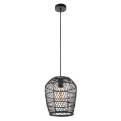 Dunelm Kirra Bathroom 1 Light Pendant Faux Rattan Ceiling Fitting -Home Lighting 30789856 alt05