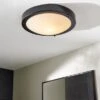 Dunelm Pluto Black Bathroom 1 Light Flush Ceiling Fitting