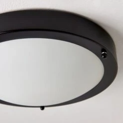 Dunelm Pluto Black Bathroom 1 Light Flush Ceiling Fitting 9 Dunelm Pluto Black Bathroom 1 Light Flush Ceiling Fitting -Home Lighting 30789911 alt03