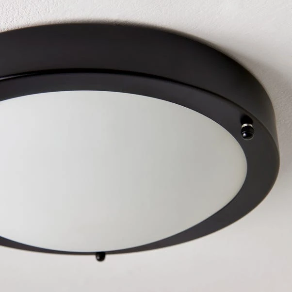 Dunelm Pluto Black Bathroom 1 Light Flush Ceiling Fitting 4 Dunelm Pluto Black Bathroom 1 Light Flush Ceiling Fitting - Image 4