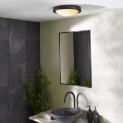 Dunelm Pluto Black Bathroom 1 Light Flush Ceiling Fitting 10 Dunelm Pluto Black Bathroom 1 Light Flush Ceiling Fitting -Home Lighting 30789911 alt04