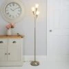 Dunelm Marble Glass Satin Nickel Floor Lamp