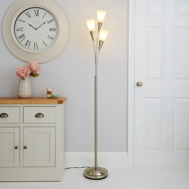 Dunelm Marble Glass Satin Nickel Floor Lamp 1 Dunelm Marble Glass Satin Nickel Floor Lamp