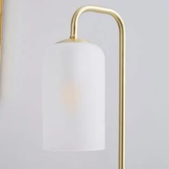 Dunelm Palazzo Frosted Glass Table Lamp Gold -Home Lighting 30792354 alt02