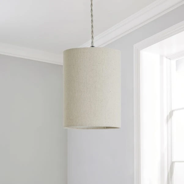 Dunelm Luna 15cm Cylinder Shade Natural 2 Dunelm Luna 15cm Cylinder Shade Natural - Image 2
