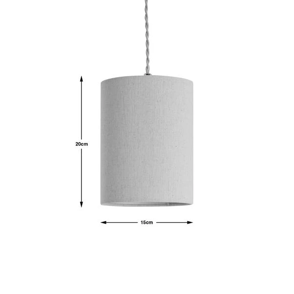 Dunelm Luna 15cm Cylinder Shade Natural 4 Dunelm Luna 15cm Cylinder Shade Natural - Image 4