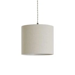 Dunelm Luna 20cm Drum Shade Natural -Home Lighting 30796677 alt02