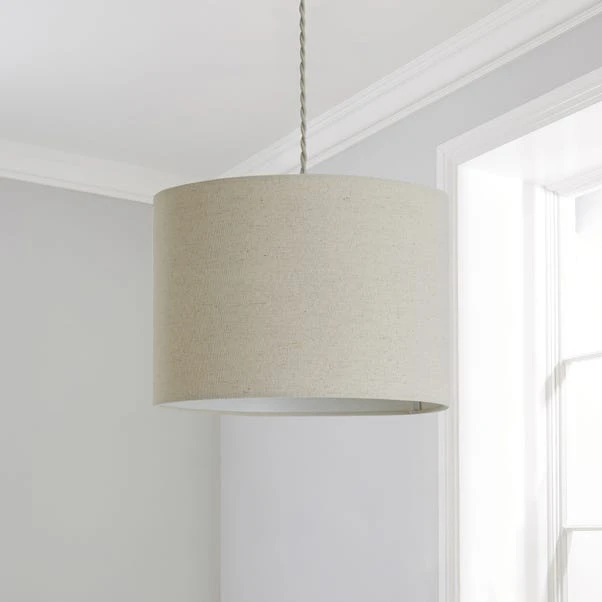 Dunelm Luna 28cm Drum Shade Natural 2 Dunelm Luna 28cm Drum Shade Natural - Image 2