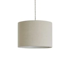Dunelm Luna 28cm Drum Shade Natural 6 Dunelm Luna 28cm Drum Shade Natural -Home Lighting 30796678 alt02