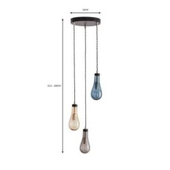 Dunelm Verne Glass 3 Light Cluster Ceiling Fitting -Home Lighting 30798517 alt05