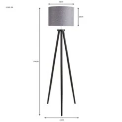 Dunelm Jandia Wooden Tripod Floor Lamp -Home Lighting 30798600 alt05