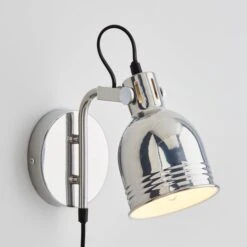 Dunelm Issac Chrome Effect Plug In Wall Light