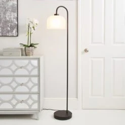 Dunelm Palazzo Black Frosted Floor Lamp