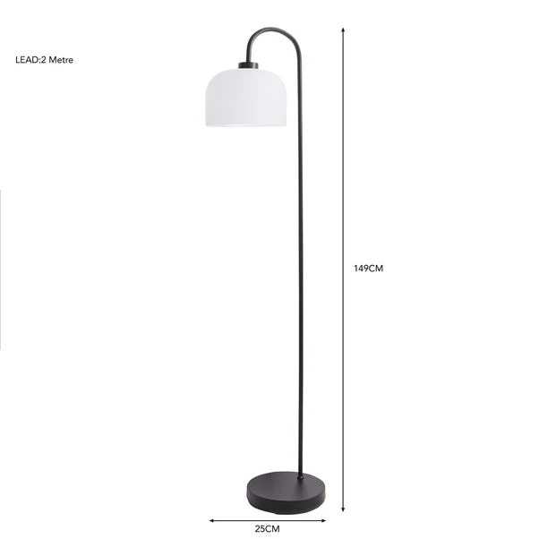 Dunelm Palazzo Black Frosted Floor Lamp 6 Dunelm Palazzo Black Frosted Floor Lamp - Image 6