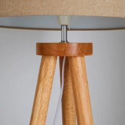 Dunelm Jandia Wooden Tripod Natural Floor Lamp -Home Lighting 30801900 alt02