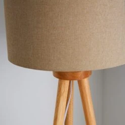 Dunelm Jandia Wooden Tripod Natural Floor Lamp -Home Lighting 30801900 alt03
