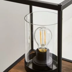 Dunelm Fulton Midi Shelved Floor Lamp Rustic Pine And Black -Home Lighting 30802421 alt02