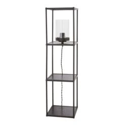 Dunelm Cole Midi Shelved Floor Lamp Black -Home Lighting 30802423 alt04